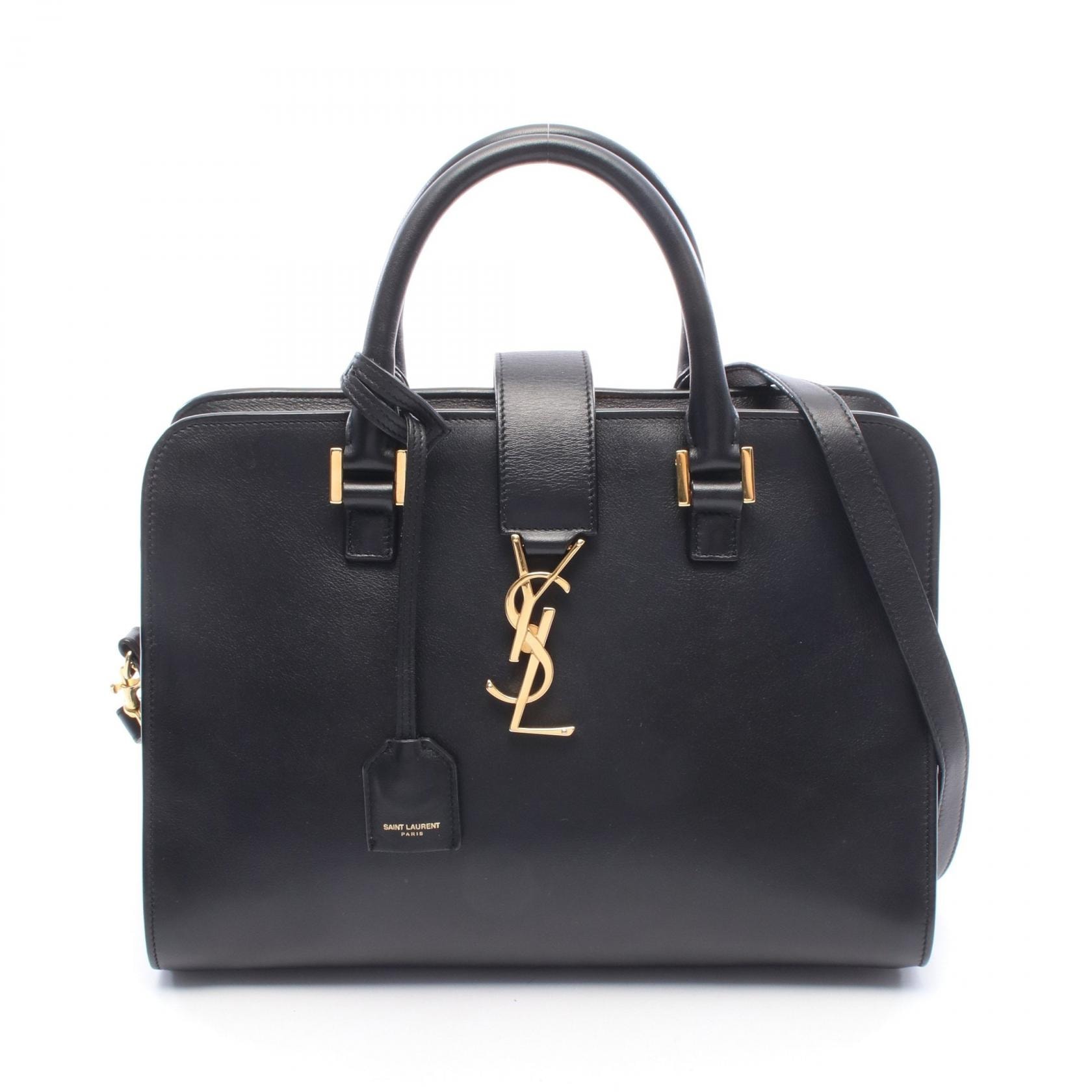 サンローランパリ SAINT LAURENT PARIS モノグラム カバス 2WAY ハンドバッグ バッグ レザー レディース ブラック系 357395 【中古】