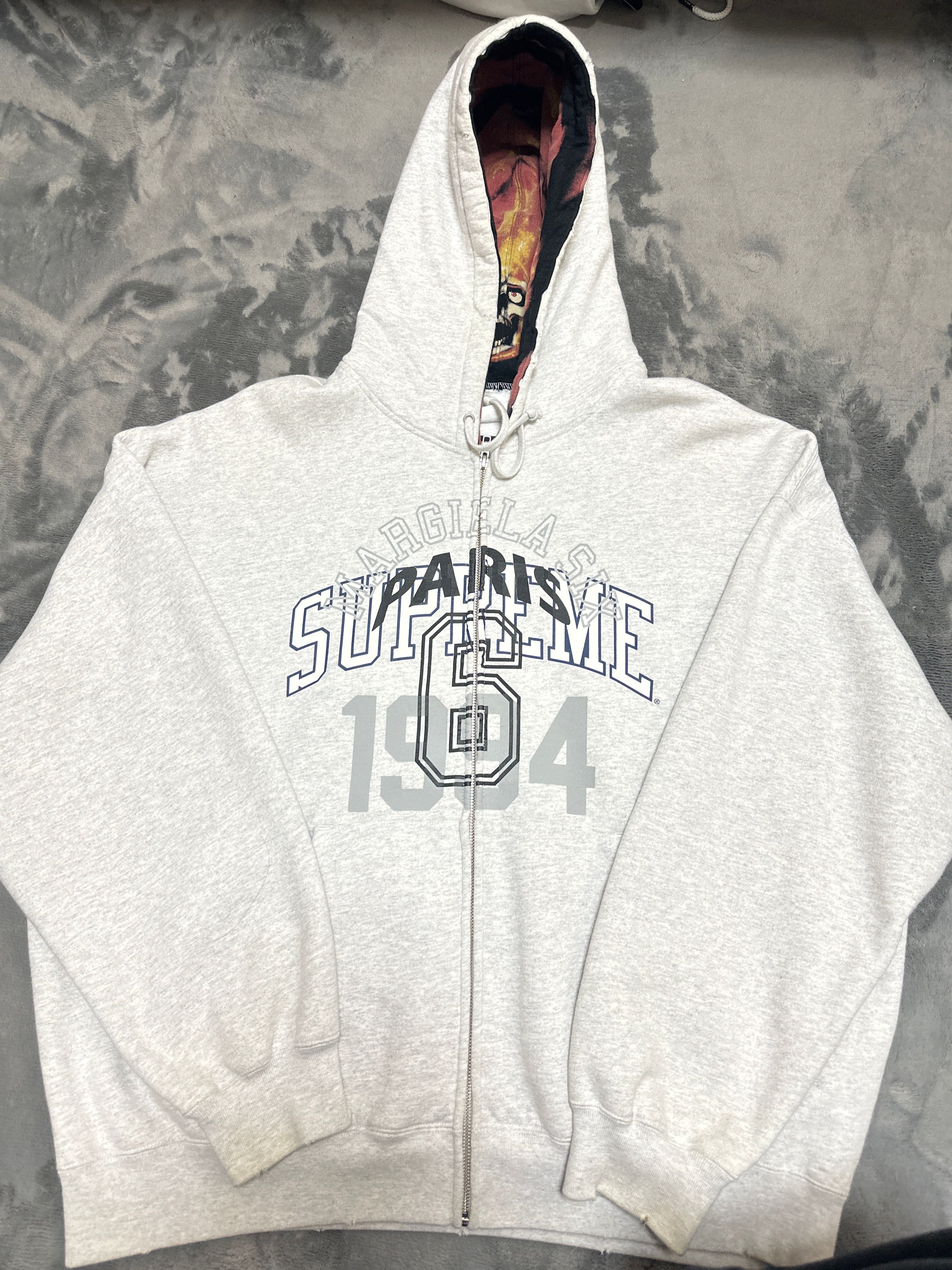 Supreme x MM6 Maison Margiela Zip Up Hooded Sweatshirt "Ash Grey"