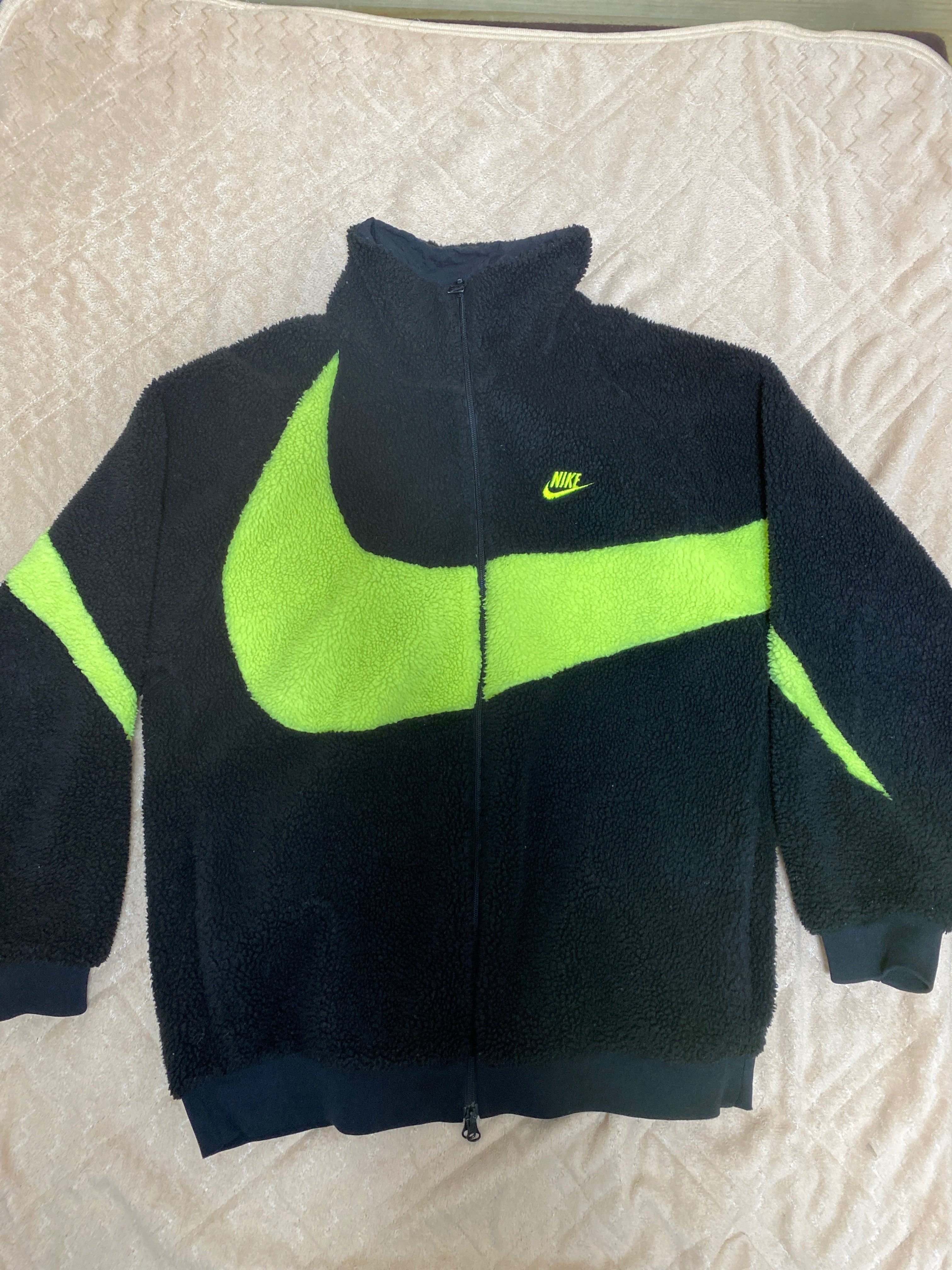 Nike Big Swoosh Reversible Boa Jacket"Black Neon"