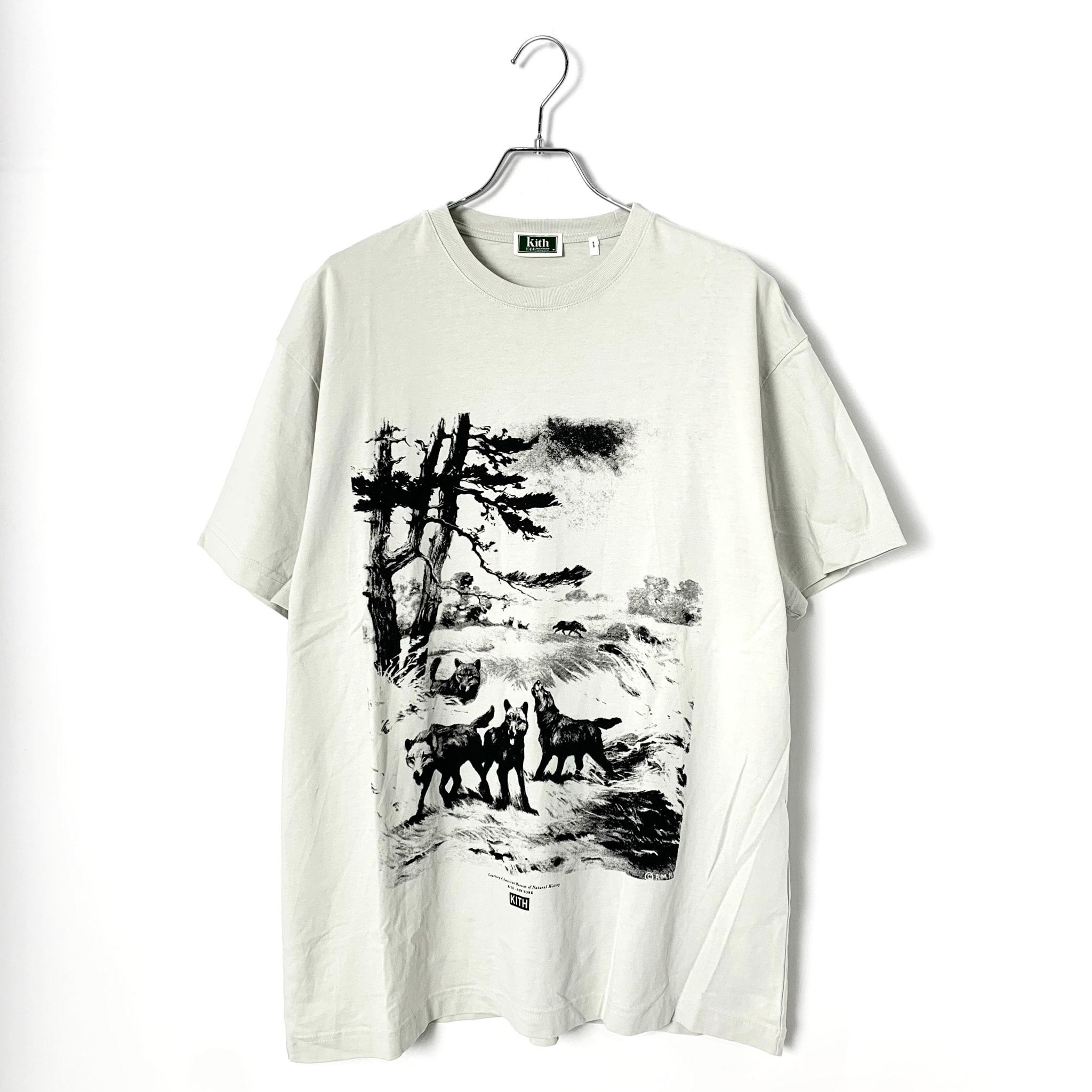 Kith For AMNH Wolves Vintage Tee 'Concrete'