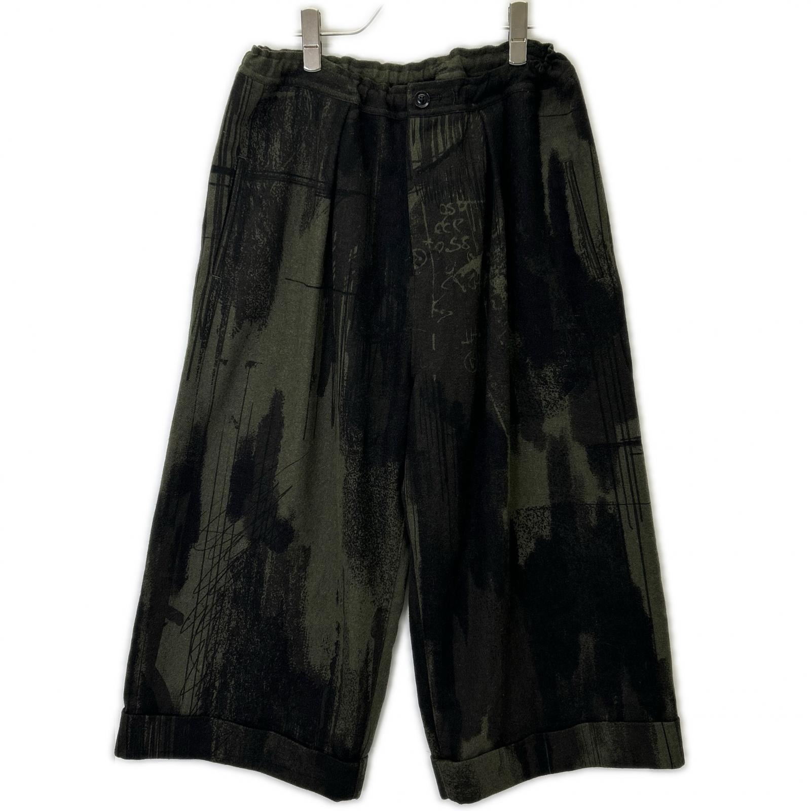 ワイズ 24AW YO-P19-120 カーキ 総柄 ウールパンツ 1