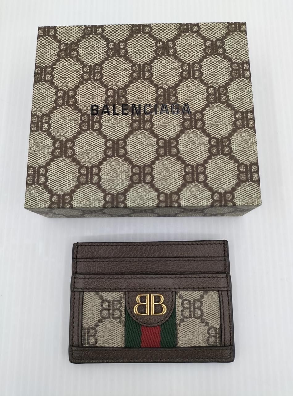 GUCCI x BALENCIAGA The Hacker Card Case Coating Canvas "Beige"