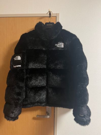 Supreme x The North Face Faux Fur Nuptse Jacket "Black"