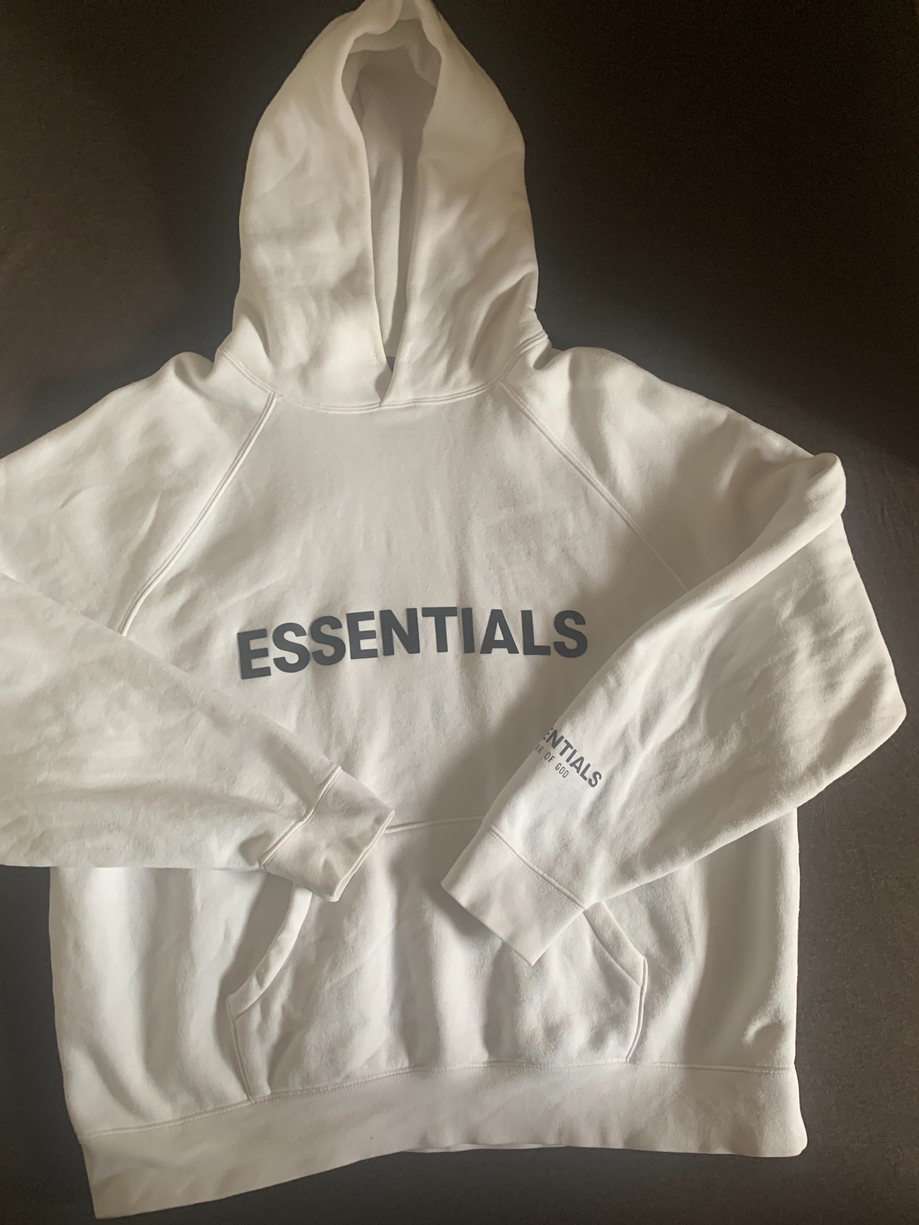 FEAR OF GOD ESSENTIALS 3D Silicon Applique Pullover Hoodie "White"