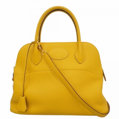 【6dd5506】エルメス ハンドバッグ ボリード31 トリヨンクレマンス ジョーヌナプル ゴールド金具 D刻印 2wayバッグ【中古】レディース