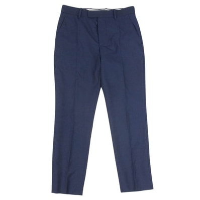 MAISON MARGIELA メゾンマルジェラ パンツ 19ss S50KA0443 WOOL SLACKS ボタンフライ ウール スラックス パンツ ネイビー系 44【中古】