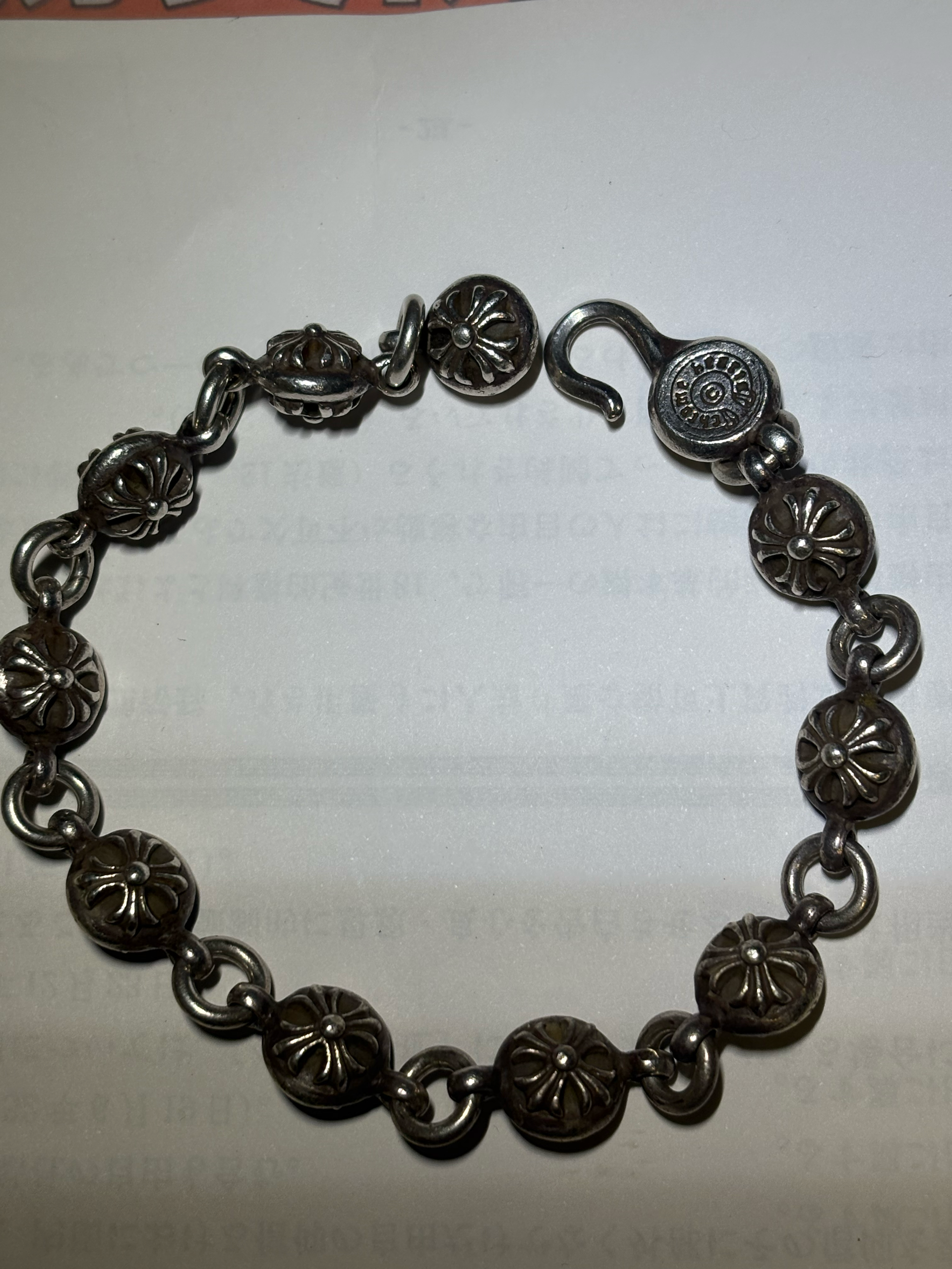 Chrome Hearts #1 Cross Ball Bracelet "Silver"
