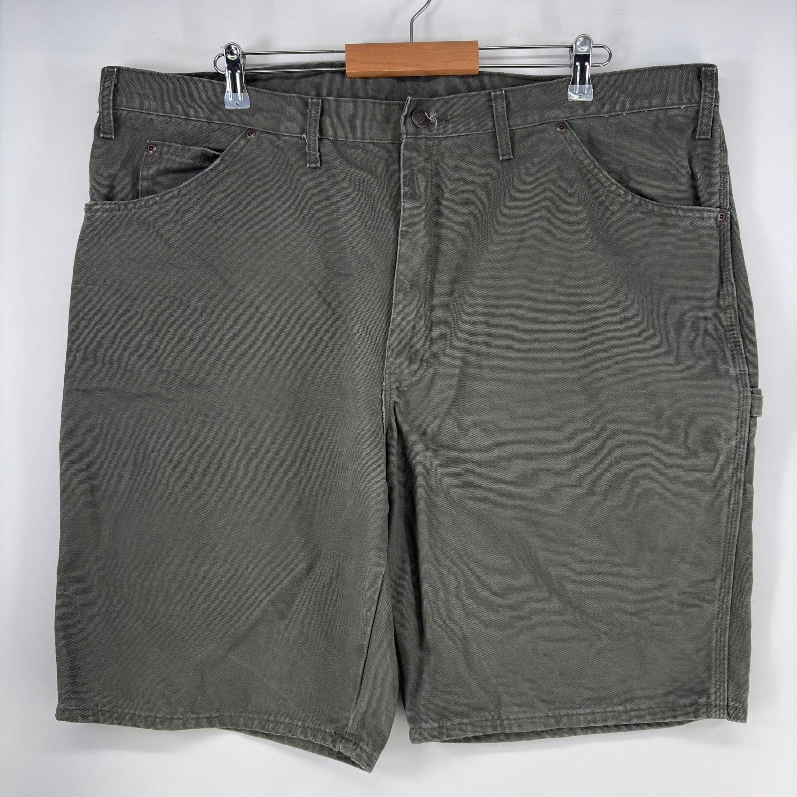古着 ディッキーズ Dickies ダック ショートパンツ ワーク ペインター ワンポイント ハーフパンツ 大きいサイズ w44  グリーン メンズ