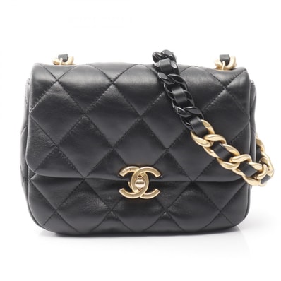 シャネル CHANEL ミニマトラッセ ショルダーバッグ バッグ ラムスキン(羊革) レディース ブラック系 AS3205 【中古】