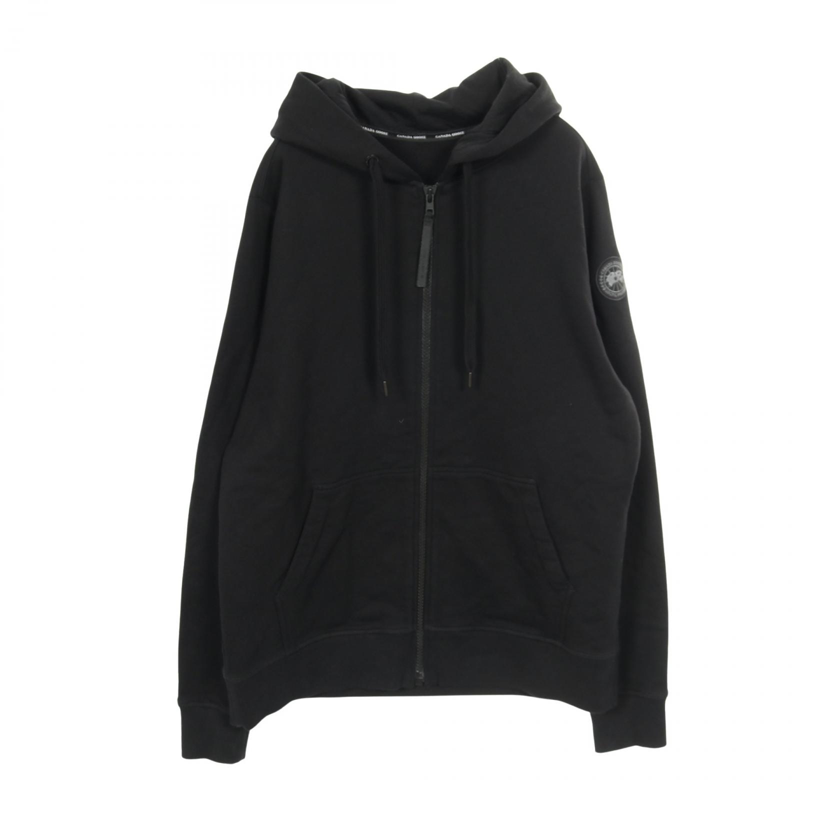 カナダグース CANADA GOOSE HURON FULL ZIP HOODY BLACK LABEL パーカー 衣料品 トップス コットン メンズ ブラック系 【中古】