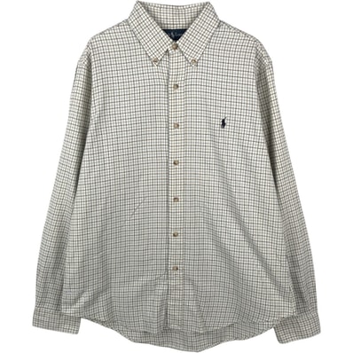 古着 ラルフローレン Ralph Lauren CUSTOM FIT 長袖 ボタンダウンチェックシャツ メンズL相当/eaa662095