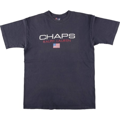 古着 90年代 ラルフローレン Ralph Lauren CHAPS チャップス 星条旗柄 半袖 ロゴTシャツ メンズM相当 ヴィンテージ/eaa577579