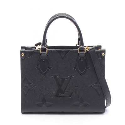ルイ・ヴィトン LOUIS VUITTON オンザゴーPM 2WAY ハンドバッグ バッグ レザー モノグラム・アンプラント ノワール レディース ブラック系 M45653 【中古】