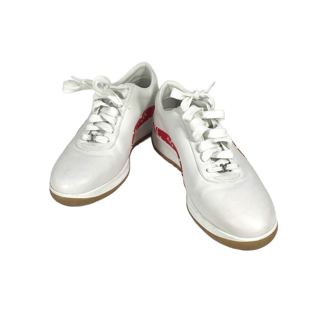 ルイヴィトン LOUIS VUITTON ルイヴィトン×シュプリーム supreme 1A3EQ5 モノグラム スポーツシューズ スニーカー レザー ホワイト