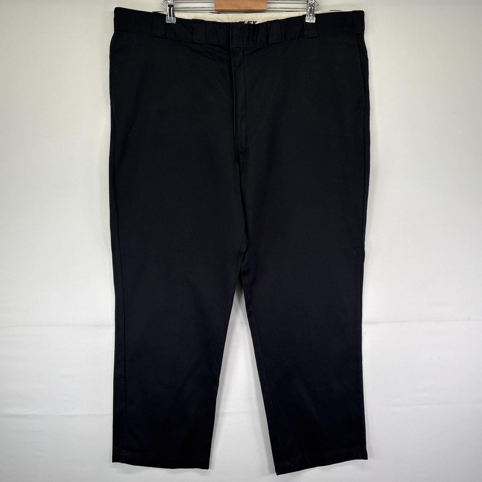 古着 ディッキーズ Dickies ワークパンツ 874 チノパン ストレート 大きいサイズ ワンポイントロゴ 長ズボン w46 L32  ブラック メンズ