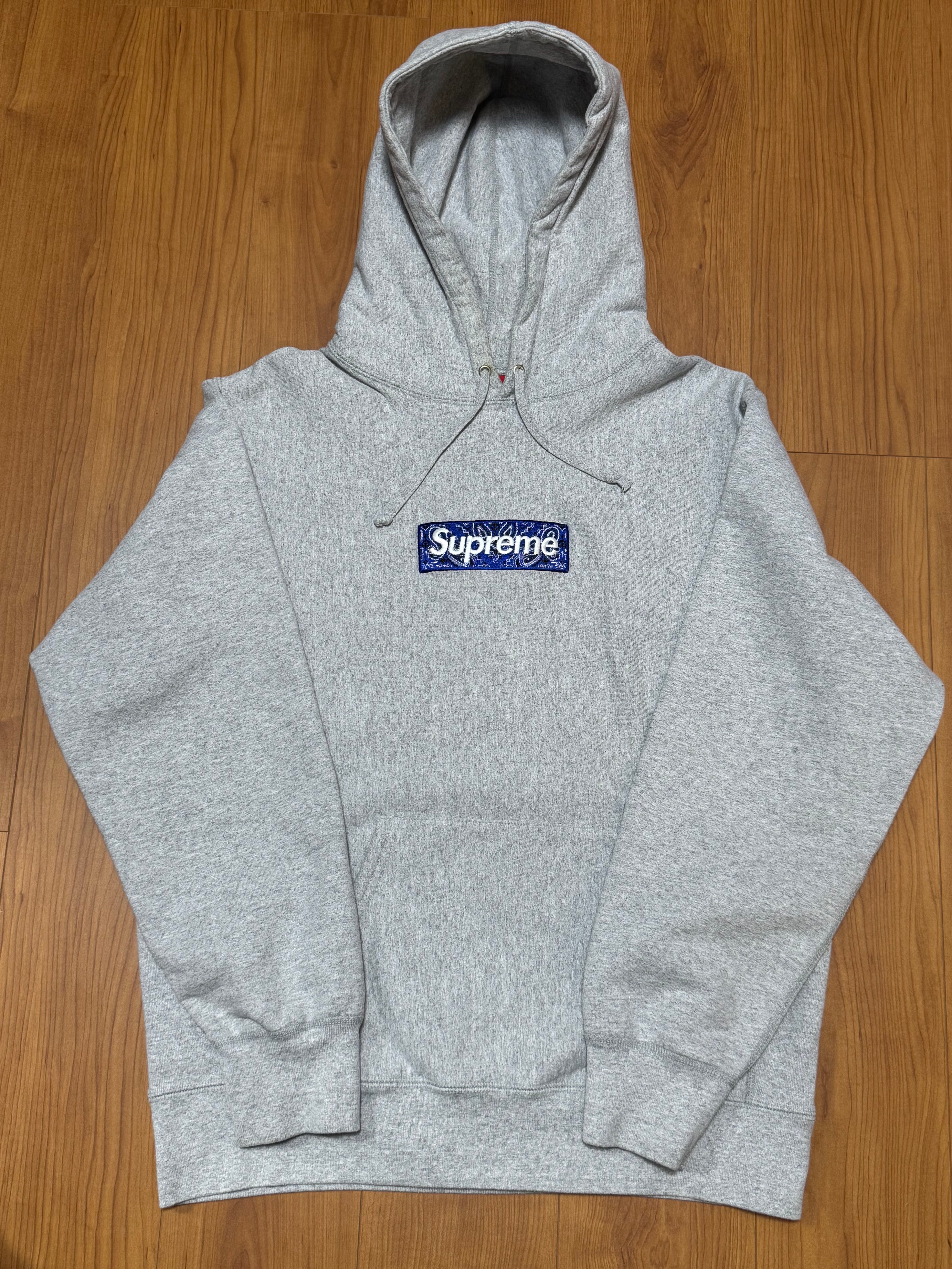 Supreme Bandana Box Logo Hooded Sweatshirt "Grey"