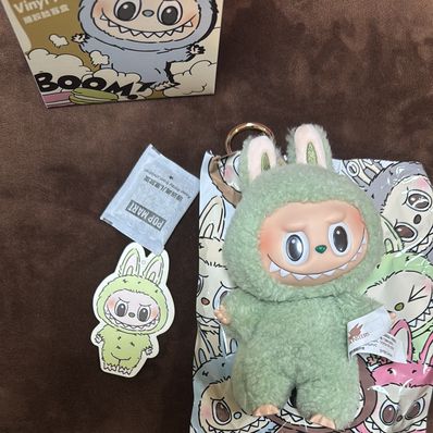 POP MART THE MONSTERS (LABUBU) Exciting Macaron Plush Series GREEN GRAPE