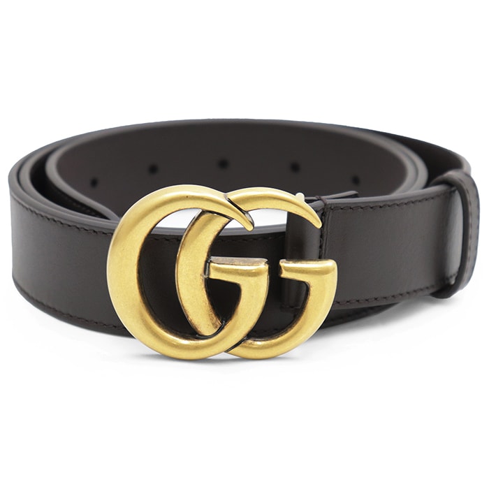 【美品】GUCCI グッチ レザーベルト サイズ 100・40 メンズ GG ロゴ ゴールドバックル 小物 ブラウン 茶色 イタリア製 454516