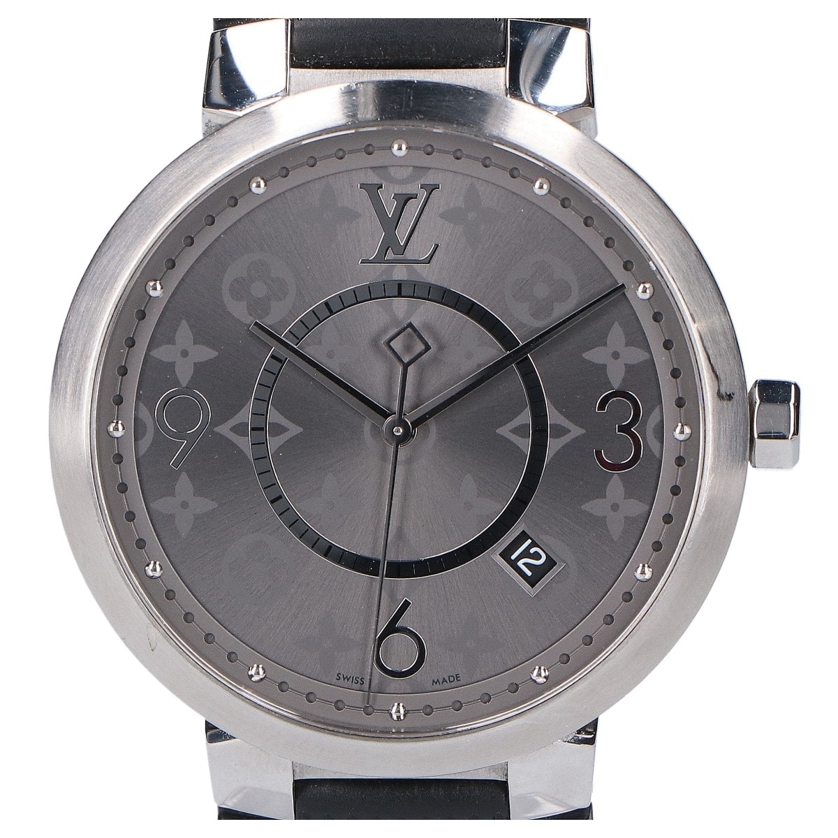 ルイヴィトン Q1DM0 タンブール スリム エクリプス デイト クオーツ