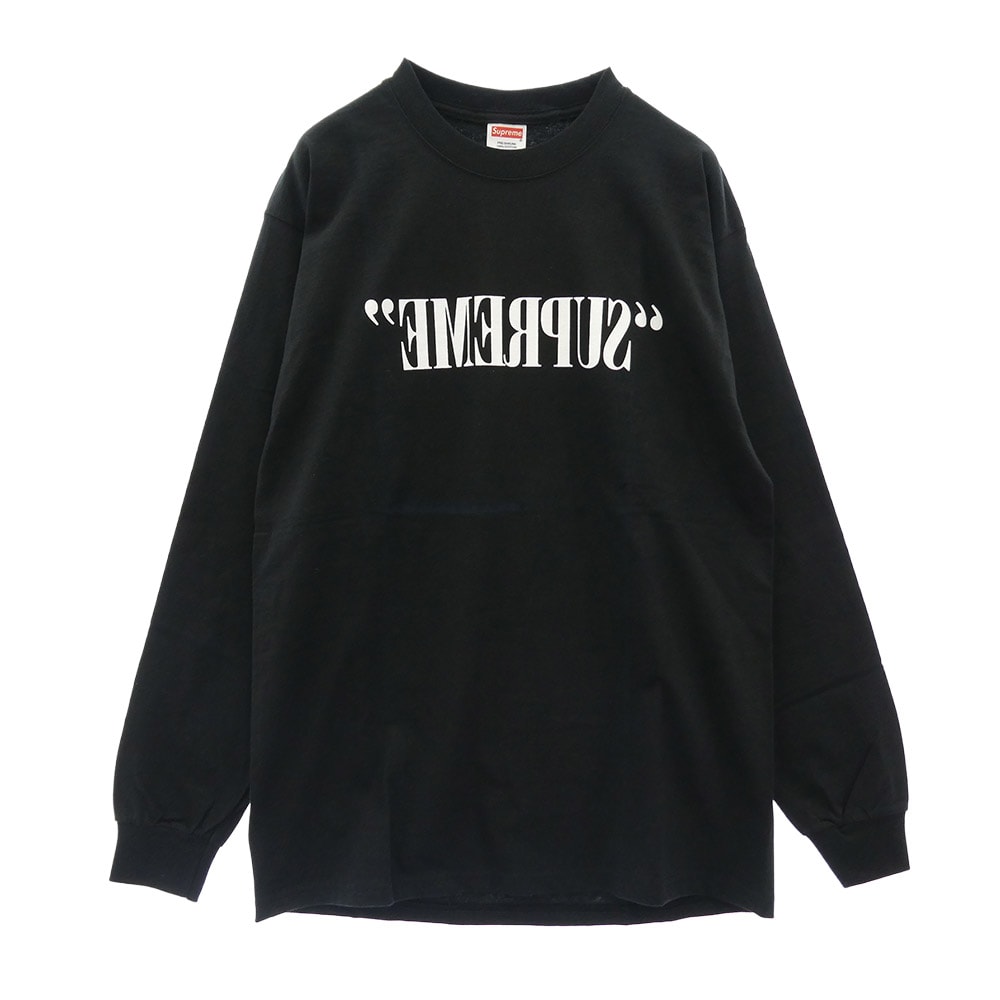 Supreme シュプリーム Tシャツ 11AW Shark L/S Tee シャーク 鮫 長袖 反転 ロゴ  ロングスリーブ Tシャツ ブラック系 M【美品】【中古】