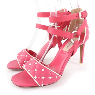 極美品 ヴァレンティノガラヴァーニ サンダル ピンク レディース 35