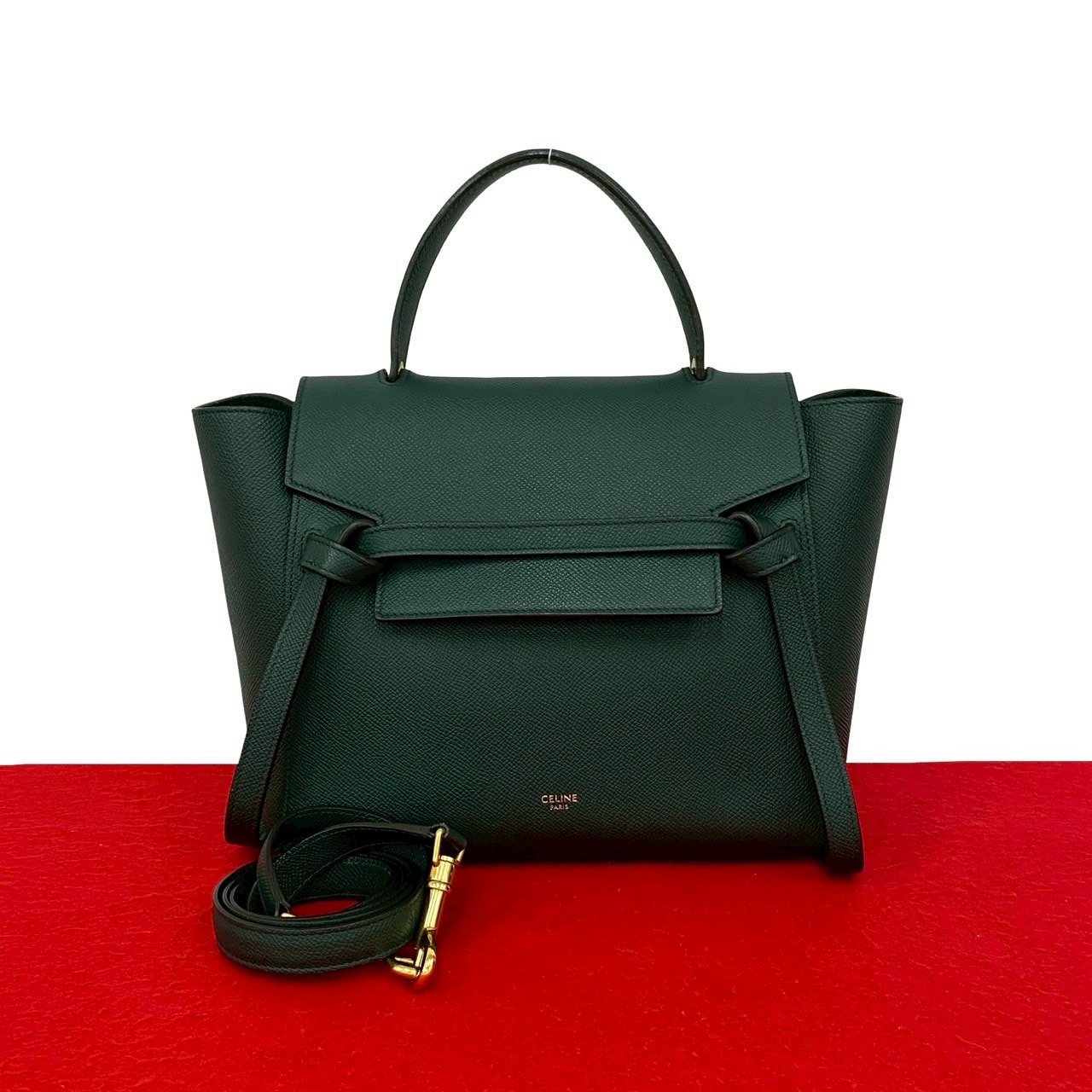 CELINE セリーヌ ベルトバッグ マイクロ レザー ショルダーバッグ グリーン
20231