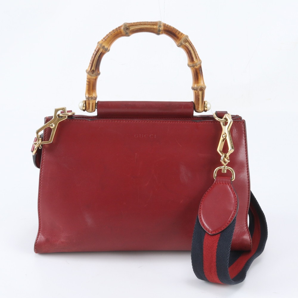 ■美品 グッチ バンブー ニムフェア459076 ショルダーバッグ レザー