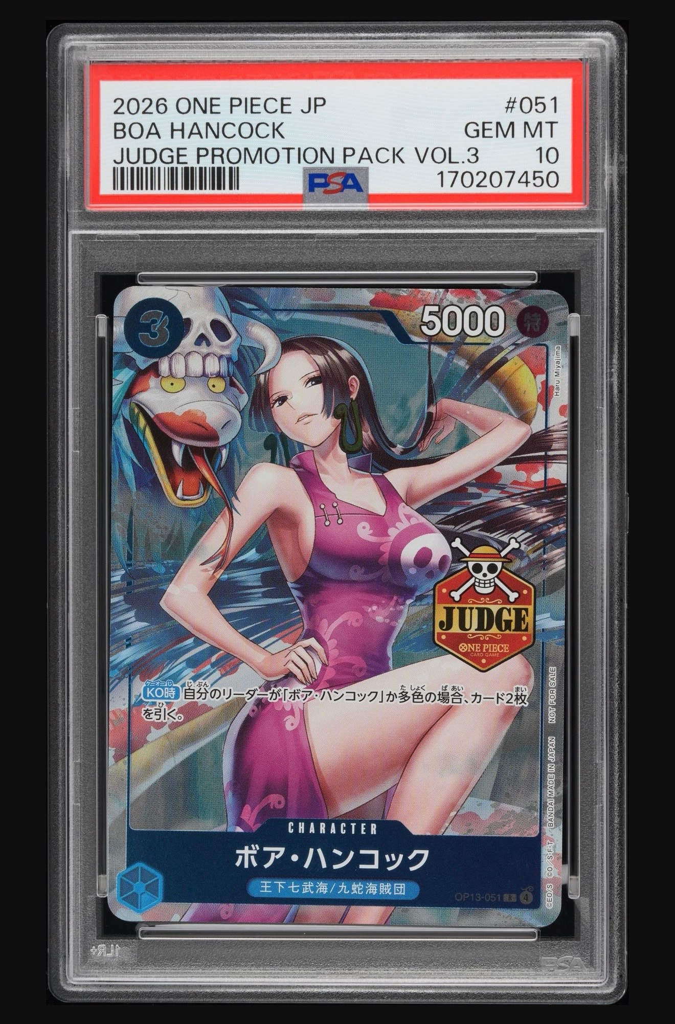 Boa Hancock R [OP13-051] (Promotional Card "Official Judge Promotion Pack Vol.3") — PSA 10