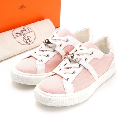 ■未使用品■2022SS■HERMES エルメス デイ スニーカー サイズ36 ケリー金具 レザー キャンバス 靴 イタリア製 20250312/RA3668