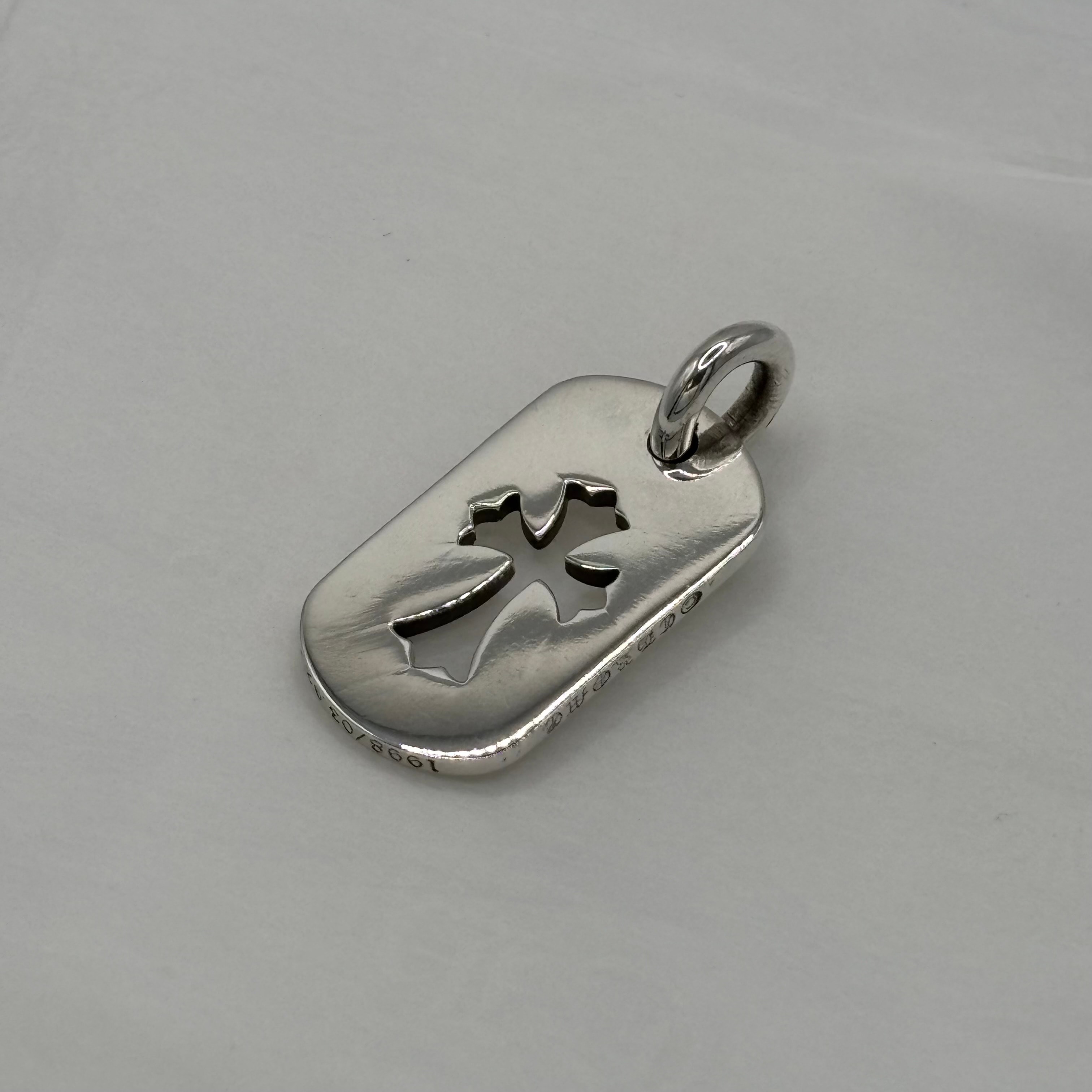 Chrome Hearts Dog Tag S Cut Out Cross "Silver"