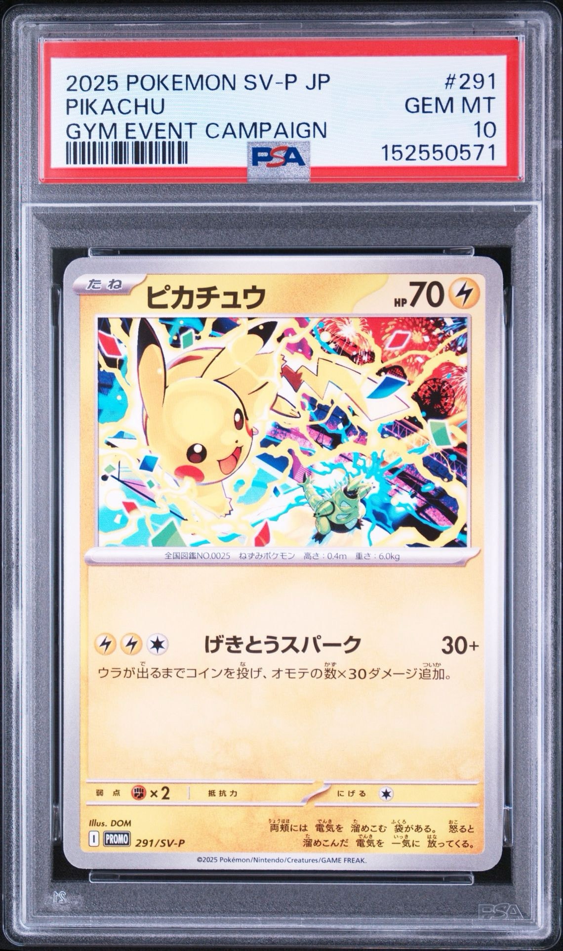 ピカチュウ P [SV-P 291]プロモーションカード「SV-P」)PSA10 ピカチュウ P [SV-P 291](プロモーションカード「SV-P」)通販・買取
