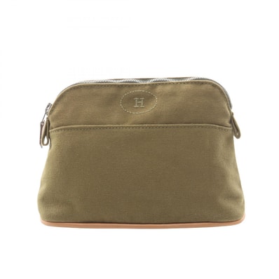 エルメス HERMES ボリードポーチ20 ポーチ バッグ キャンバス レザー レディース カーキ系 【中古】