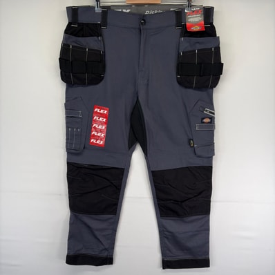 古着 美品 ディッキーズ Dickies パンツ ワーク タグ付き ワンポイントロゴ 大きいサイズ デッドストック w40 L30 グレー系 メンズ