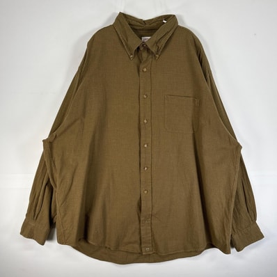 古着 90's/90年代 ブルックスブラザーズ Brooks Brothers 長袖シャツ チェック BROOKS FLANNEL フランネル 大きいサイズ 14041 カーキ系 マルチカラー メンズ