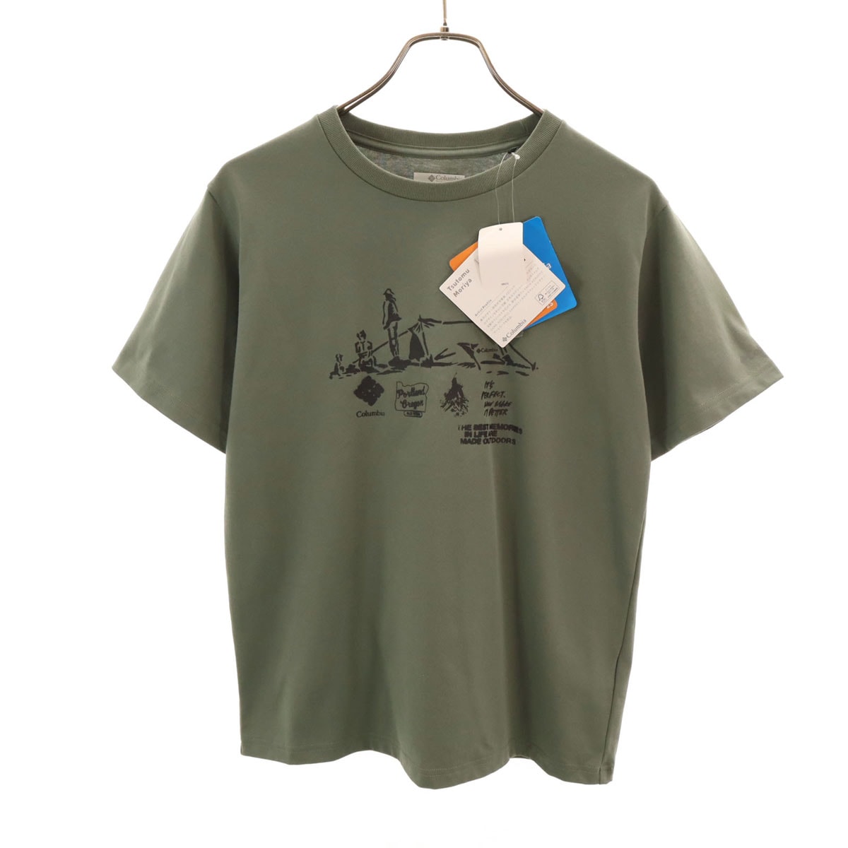 未使用 Columbia コロンビア フォレストキャンプラバーズ 半袖 Tシャツ L 14-16 オリーブ アウトドア