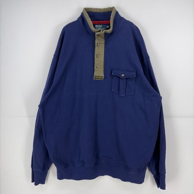 古着 ポロバイラルフローレン Polo by Ralph Lauren スウェット トレーナー 大きいサイズ ハーフジップ TALON 2XL ネイビー系 メンズ