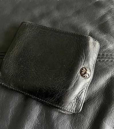 Chrome Hearts 1-Snap Cross Button Wallet "Black"