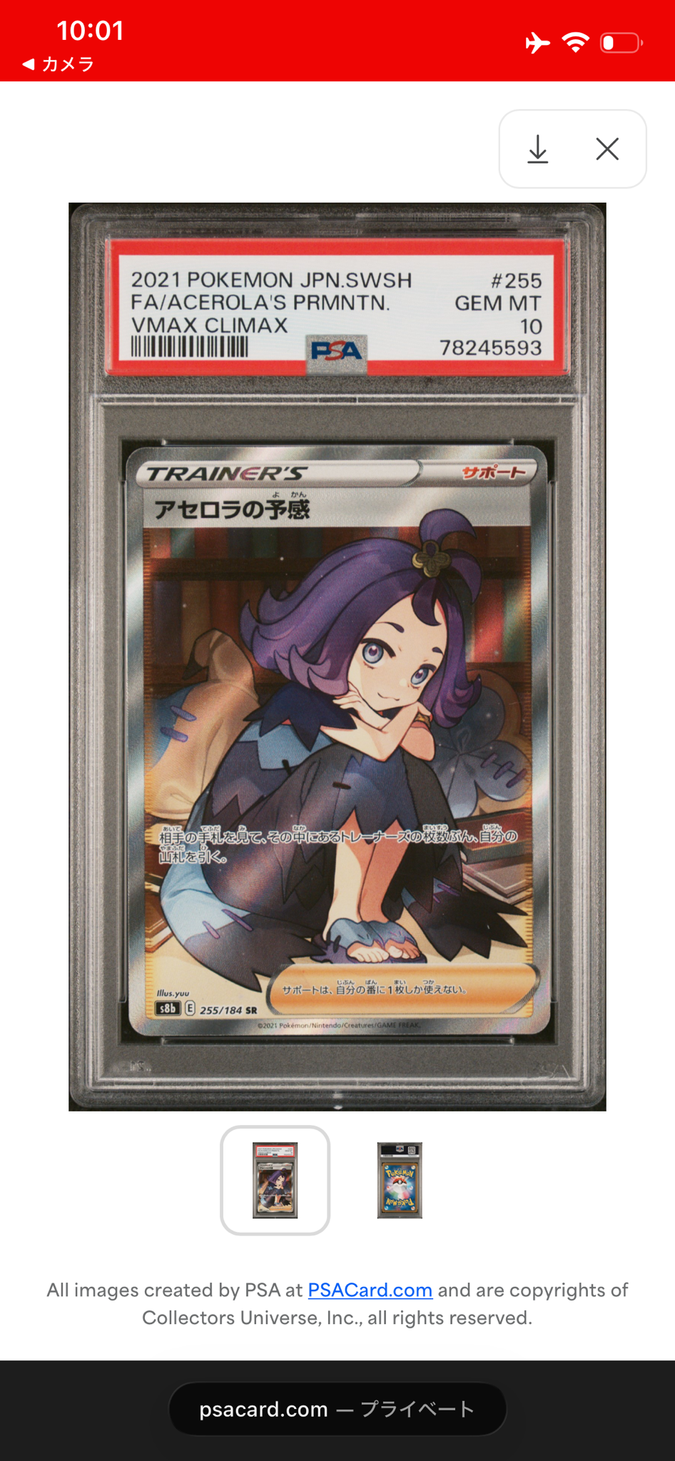 アセロラの予感 SR[S8b 255/184](ハイクラスパック「VMAX