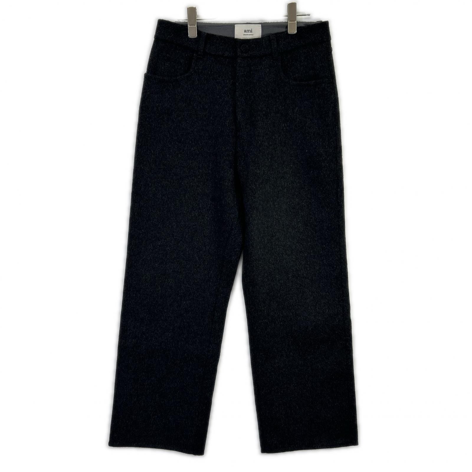 アミアレクサンドルマテュッシ HTR836.WO0009 25AW グレー ウールシルク スラックスパンツ S