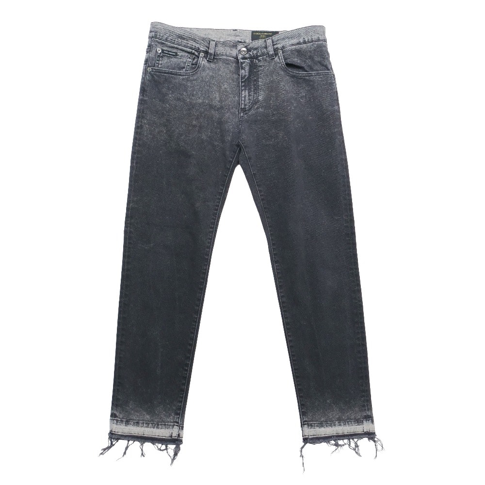 DOLCE&GABBANA ドルチェアンドガッバーナ GOLD ゴールド デニムパンツ サイズ52 ダメージ加工 クラッシュデニム ストレッチ スキニー ブランド古着【中古】20260205/RA7662