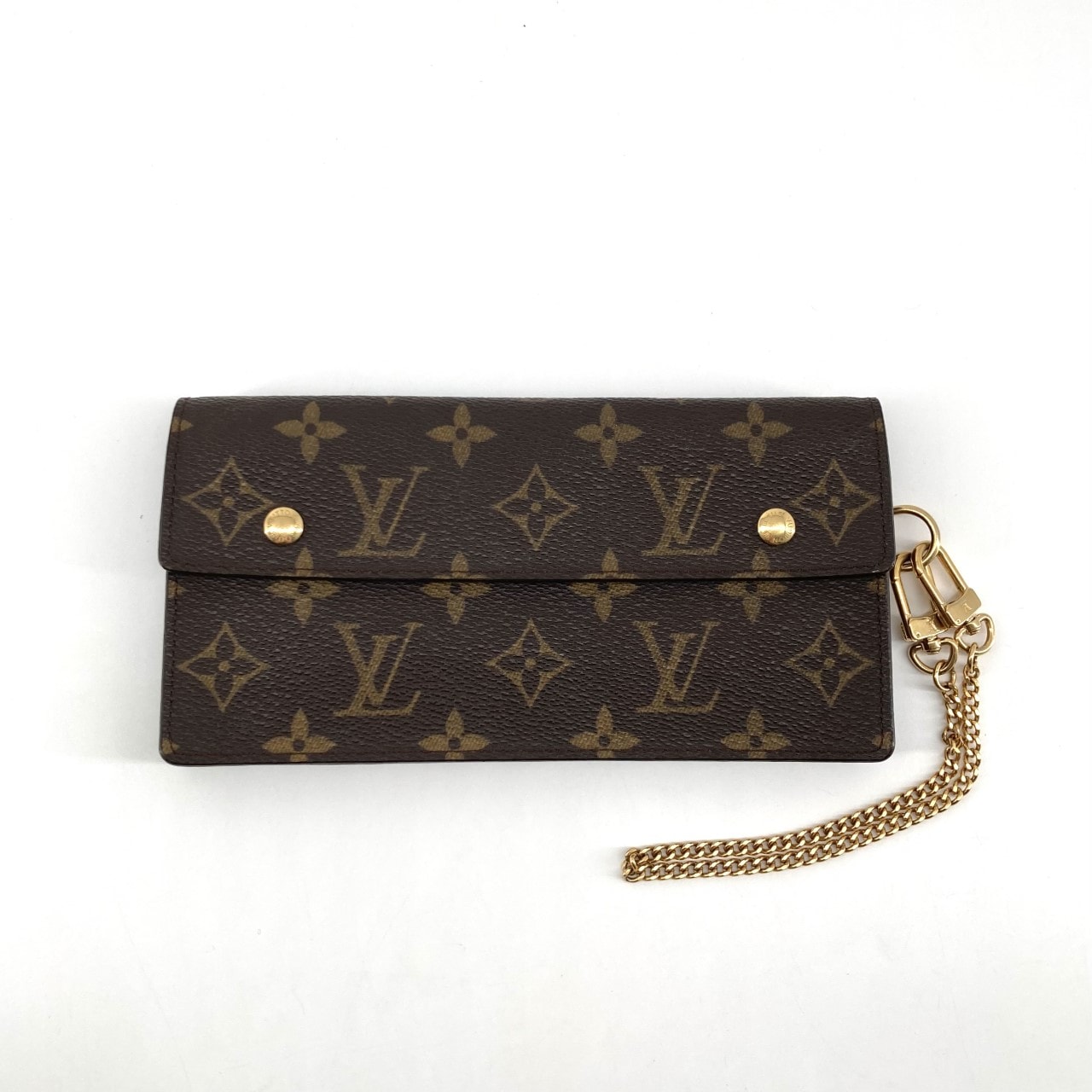LOUIS VUITTON(ルイ・ヴィトン) ポルトフォイユ アコルディオン モノグラムキャンバス 金属チェーン M58008 長財布 ブラウン