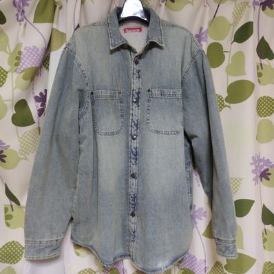 Supreme Faux Shearling Lined Work Shirt "Washed Indigo Denim" (24FW)