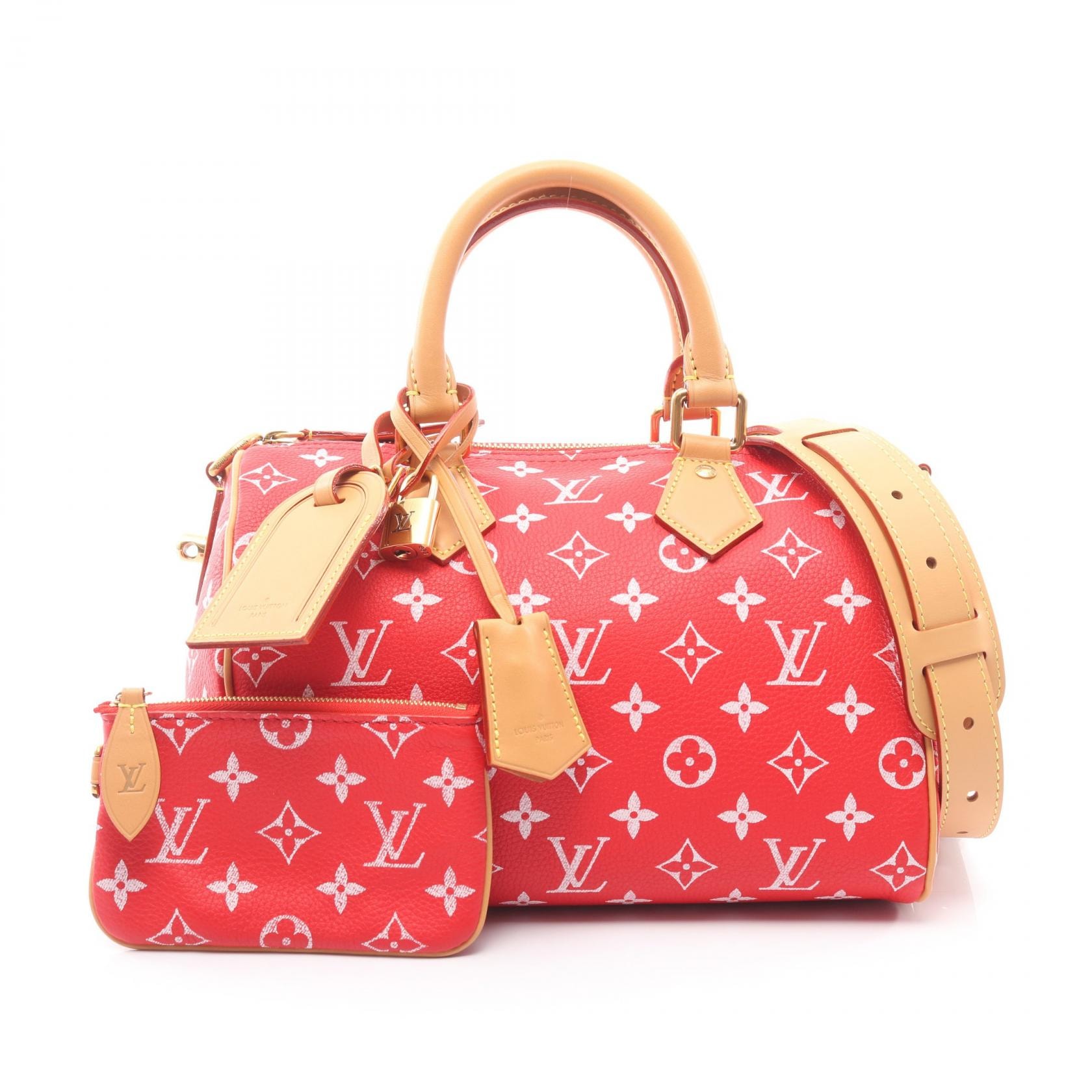 ルイ・ヴィトン LOUIS VUITTON スピーディ P9 バンドリエール25 ルージュ ハンドバッグ バッグ PVCコーティングキャンバス レザー ルージュ レディース レッド系 M24425 【中古】