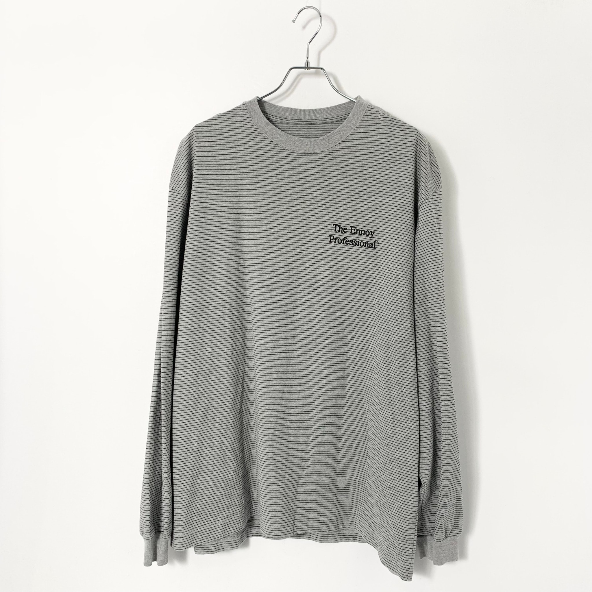 ENNOY 23SS L/S Border T-Shirts "Gray/Black"