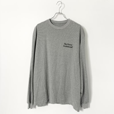 ENNOY 23SS L/S Border T-Shirts "Gray/Black"