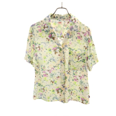 Levi's リーバイス 花柄 半袖 オープンカラーシャツ S アイボリー
