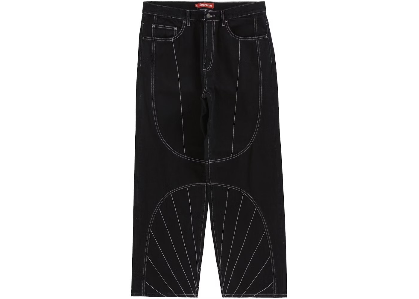 Supreme Radial Embroidered Loose Fit Jean "Black"