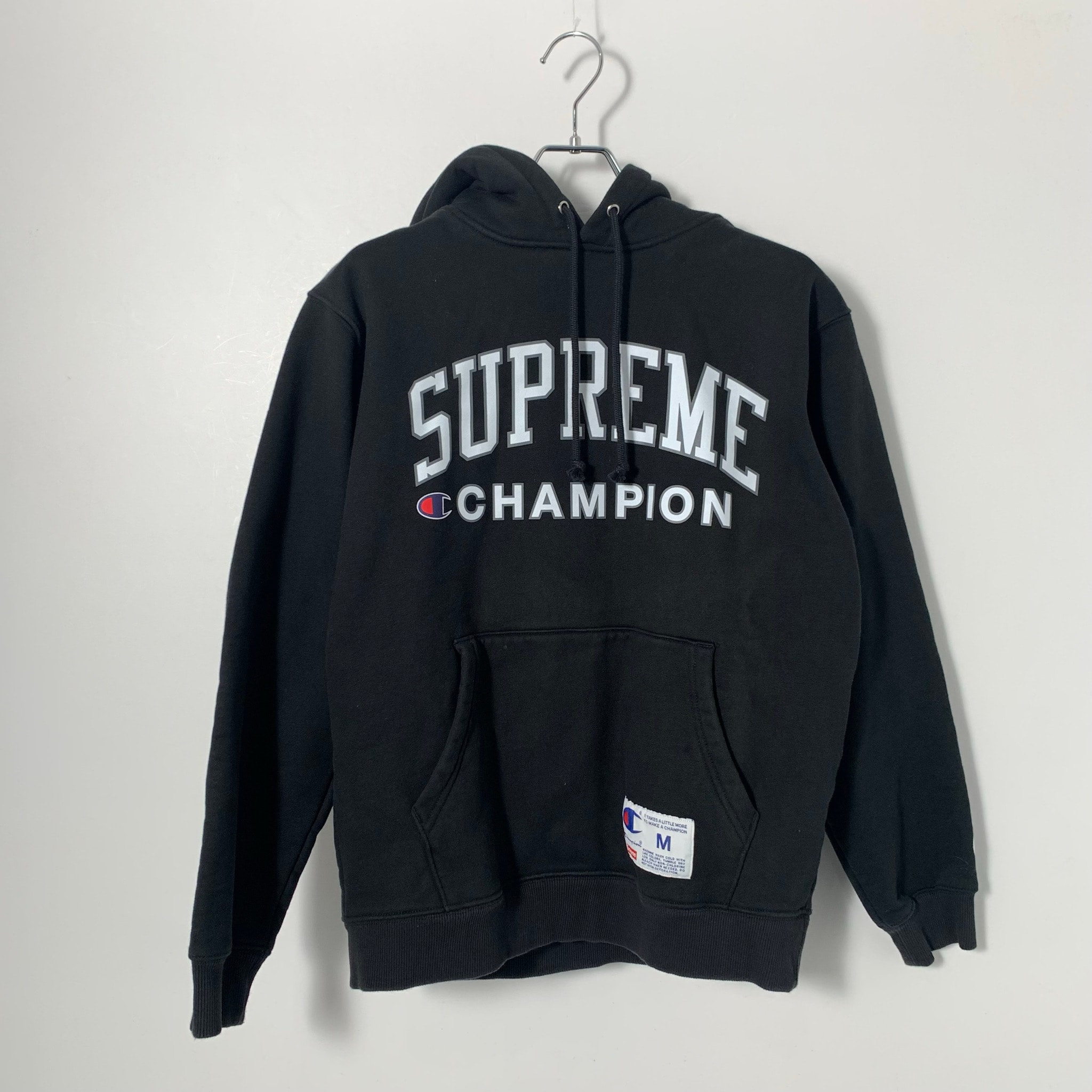 Supreme x Champion Hooded Sweatshirt "Black"