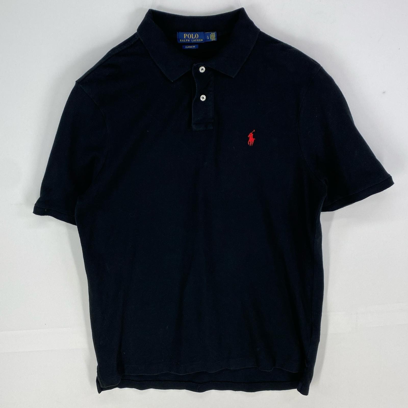 古着 ポロ・ラルフローレン POLO RALPH LAUREN 鹿の子 半袖シャツ ワンポイント ポロシャツ ショートスリーブ L  ブラック系 メンズ