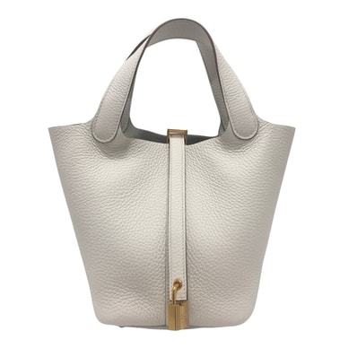 エルメス HERMES ピコタンロックPM 18 ピコタン PM カバン ゴールド金具 ハンドバッグ トリヨンクレマンス W刻刻 ベトン ホワイト 未使用